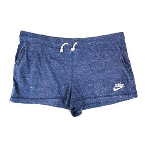 Nike Women’s Lounge Shorts Size XXL Blue Heathered Drawstring Logo Casual